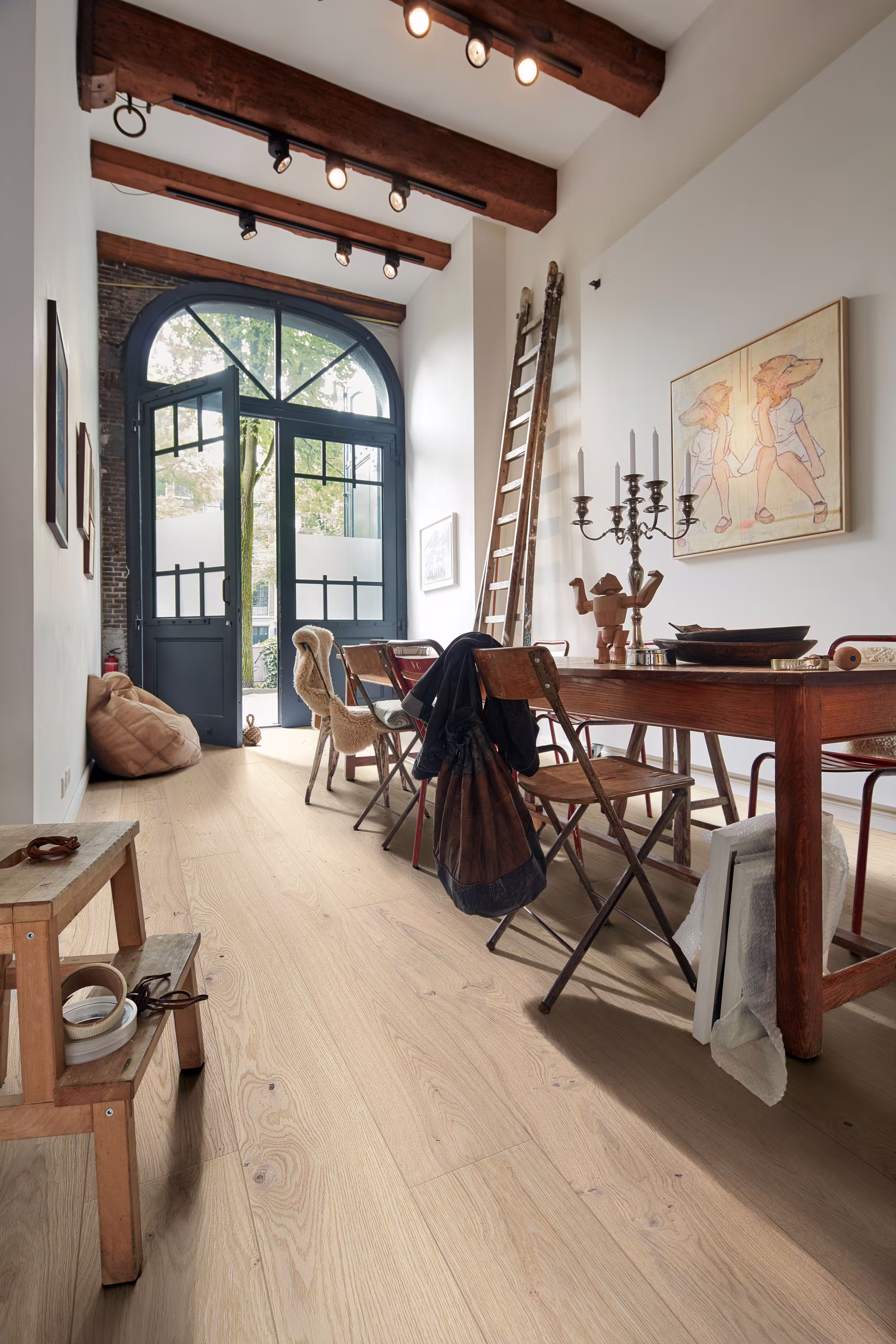 13 mm MeisterParkett. longlife PD 400 ultramattlackiert - Eiche lebhaft cremeweiß 09012